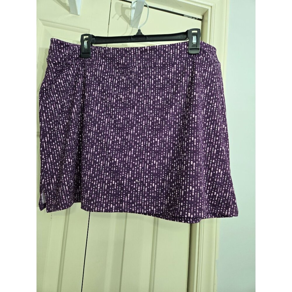 Purple Tranquility Active Skort X-Large Polyester/Spandex With Built-In Shorts F